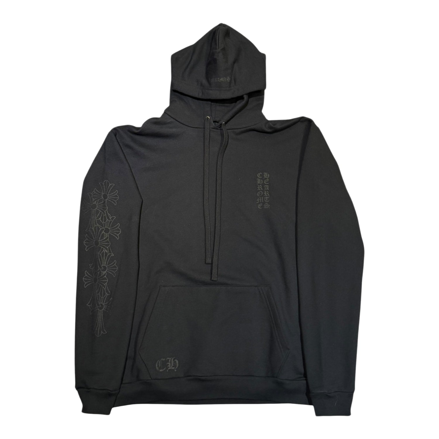 Chrome Hearts Miami Exclusive Cemetery Vertical Logo Hoodie Black