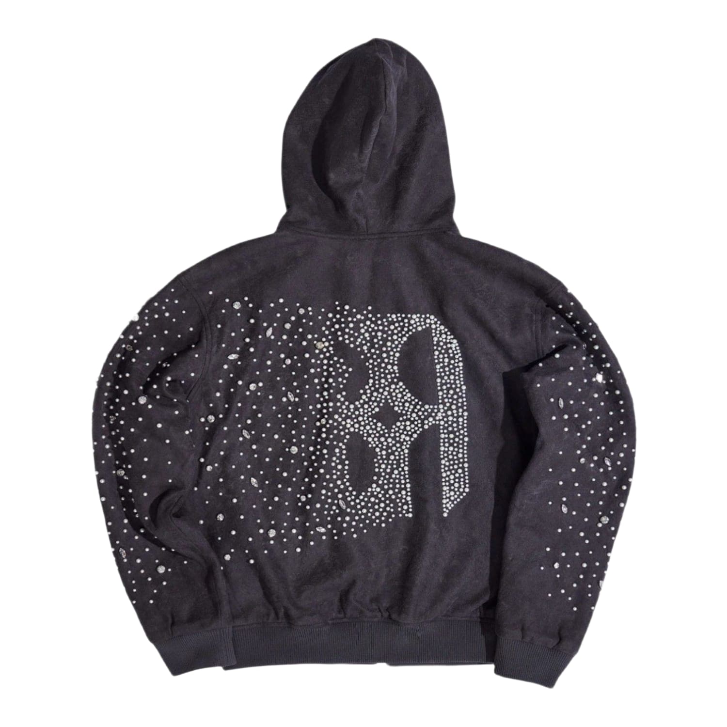 Birth of Royal Child Cashew Blossom Pearl Zipper Hoodie Dark Grey