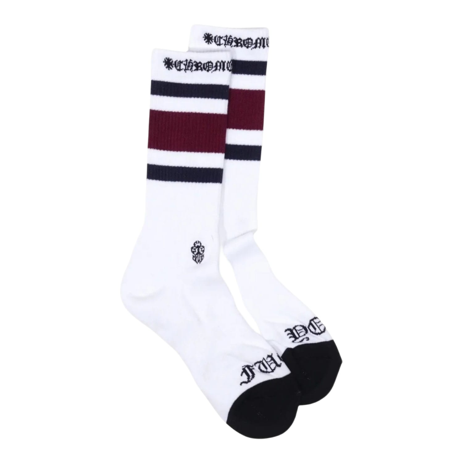 Chrome Hearts Sport Striped Socks White/Burgundy/Navy