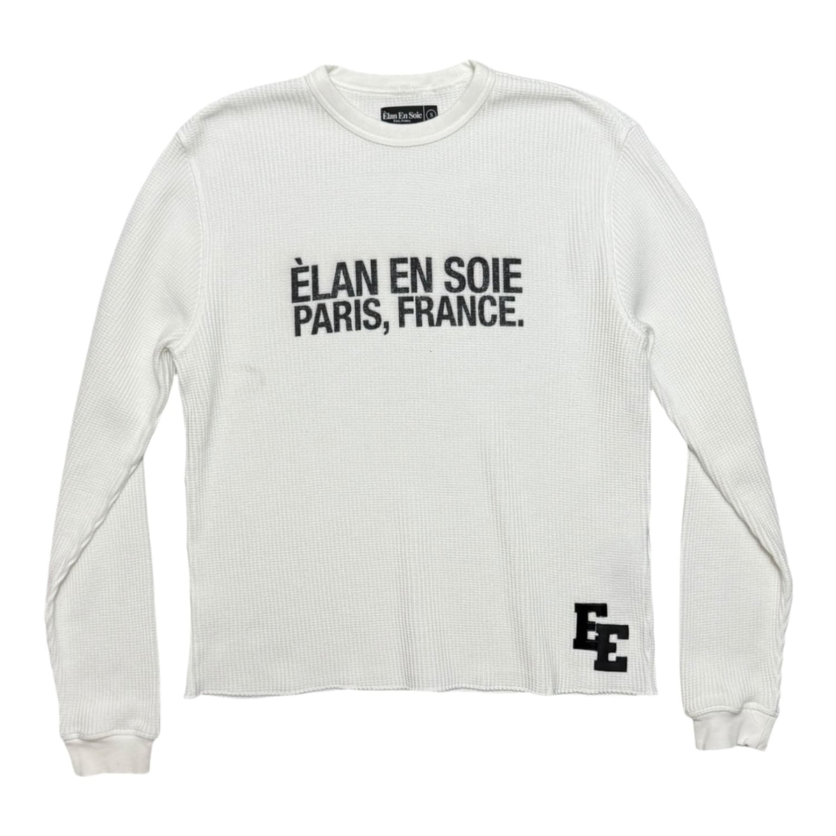 Èlan En Soie Classic Logo Thermal Black Patent Leather Patch White