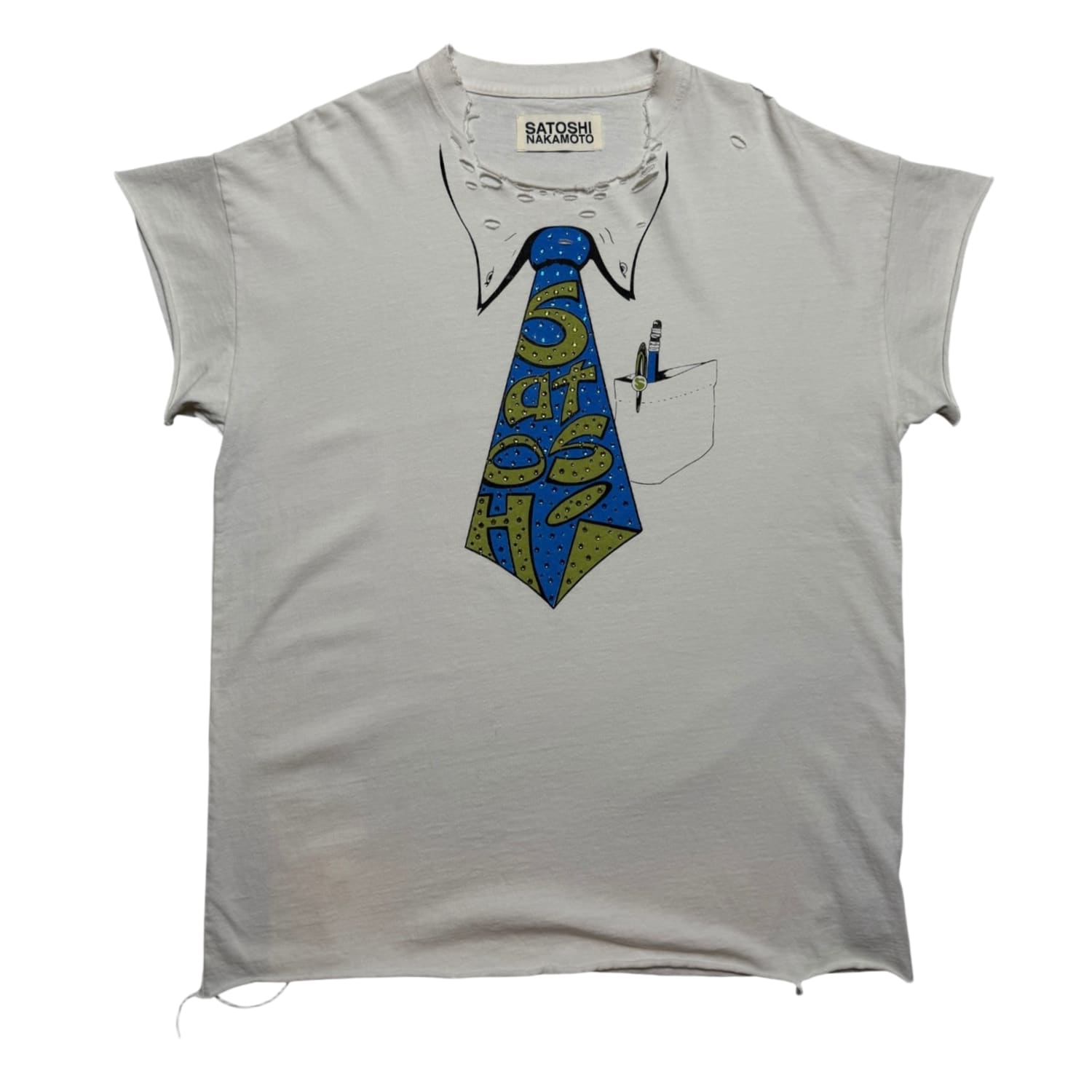 Satoshi Nakamoto Studded Tie T-Shirt