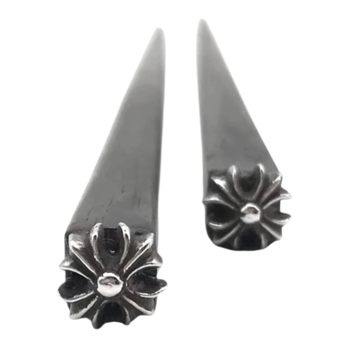 Chrome Hearts Silver CH Plus Ebony Chopsticks