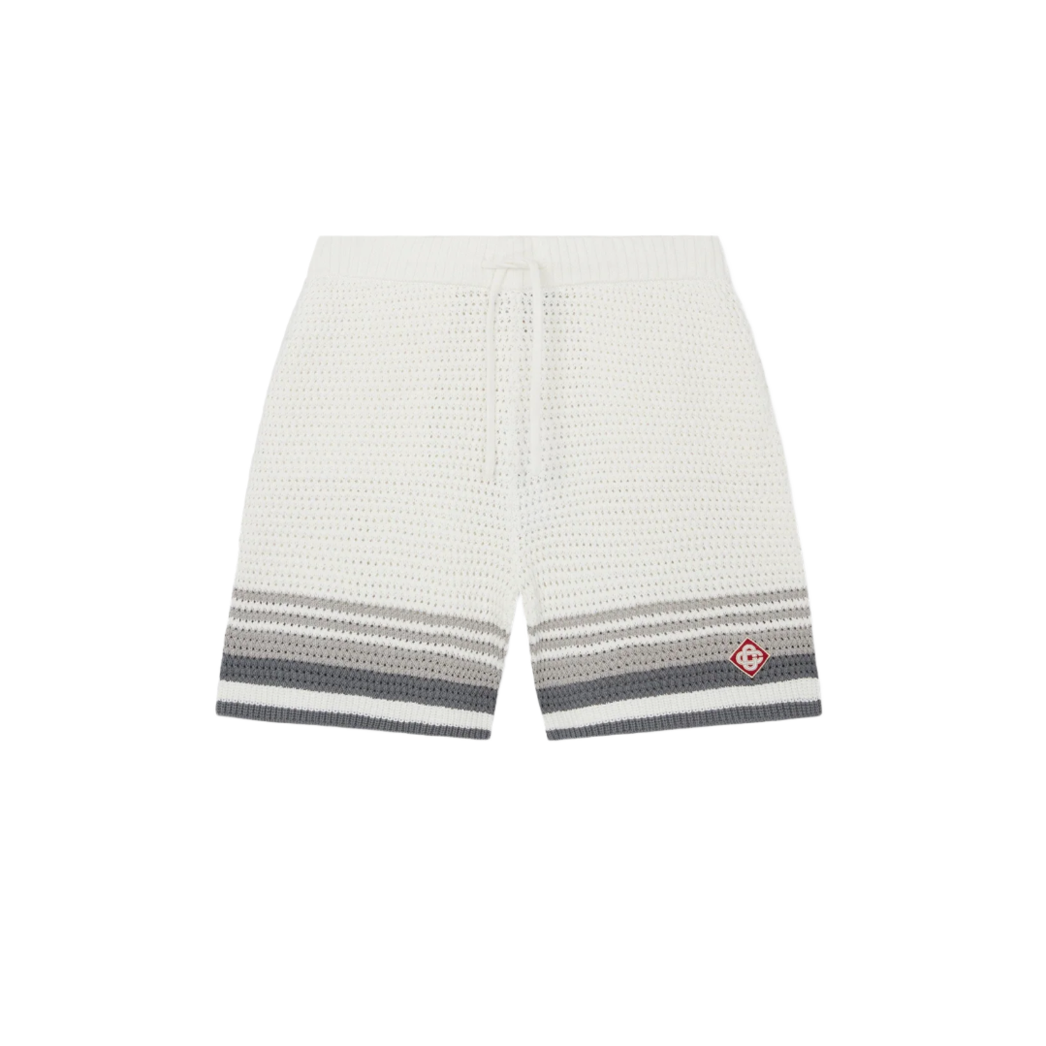 Casablanca Tennis Crochet Shorts White Grey