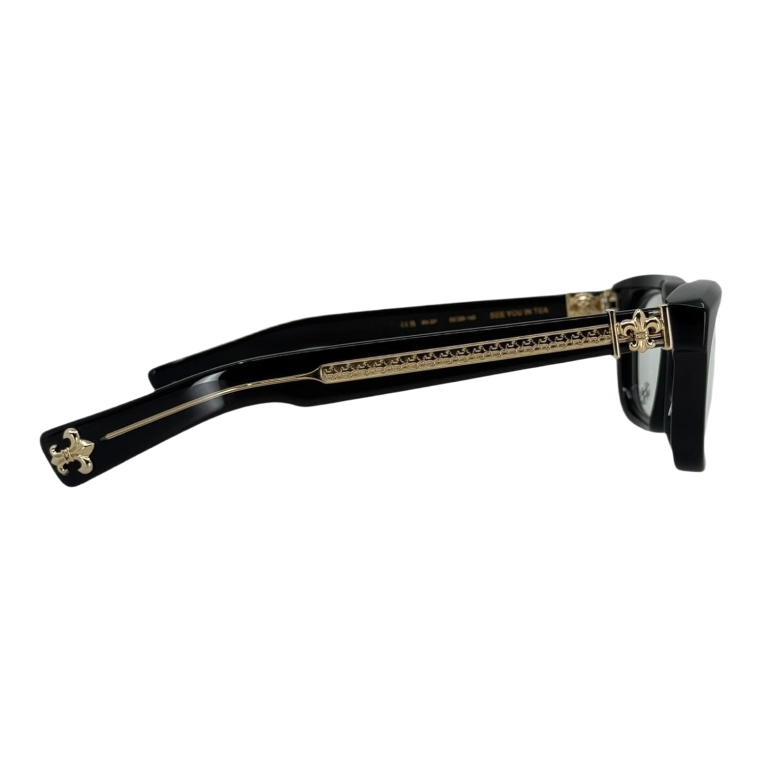 Chrome Hearts See You In Tea Black/18k Gold Plated Glasses