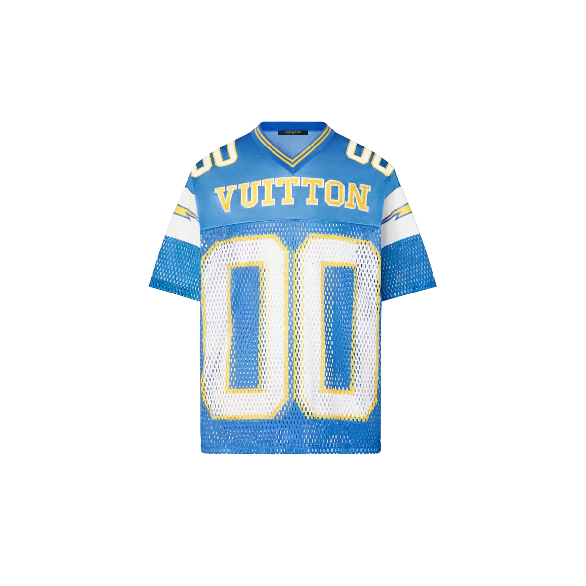 Louis Vuitton Mesh Football Jersey Blue & Yellow