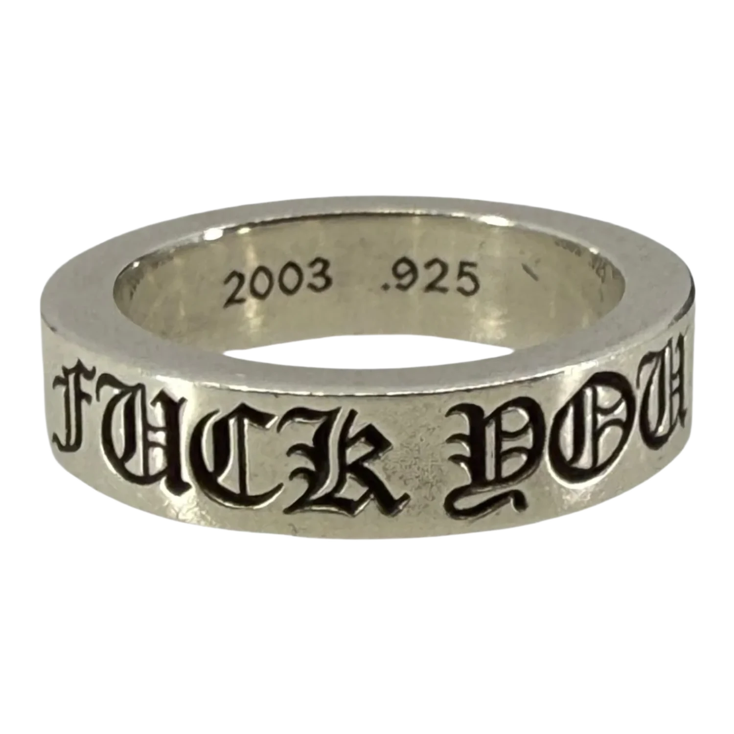 Chrome Hearts Silver Fuck You Ring - US Size 12
