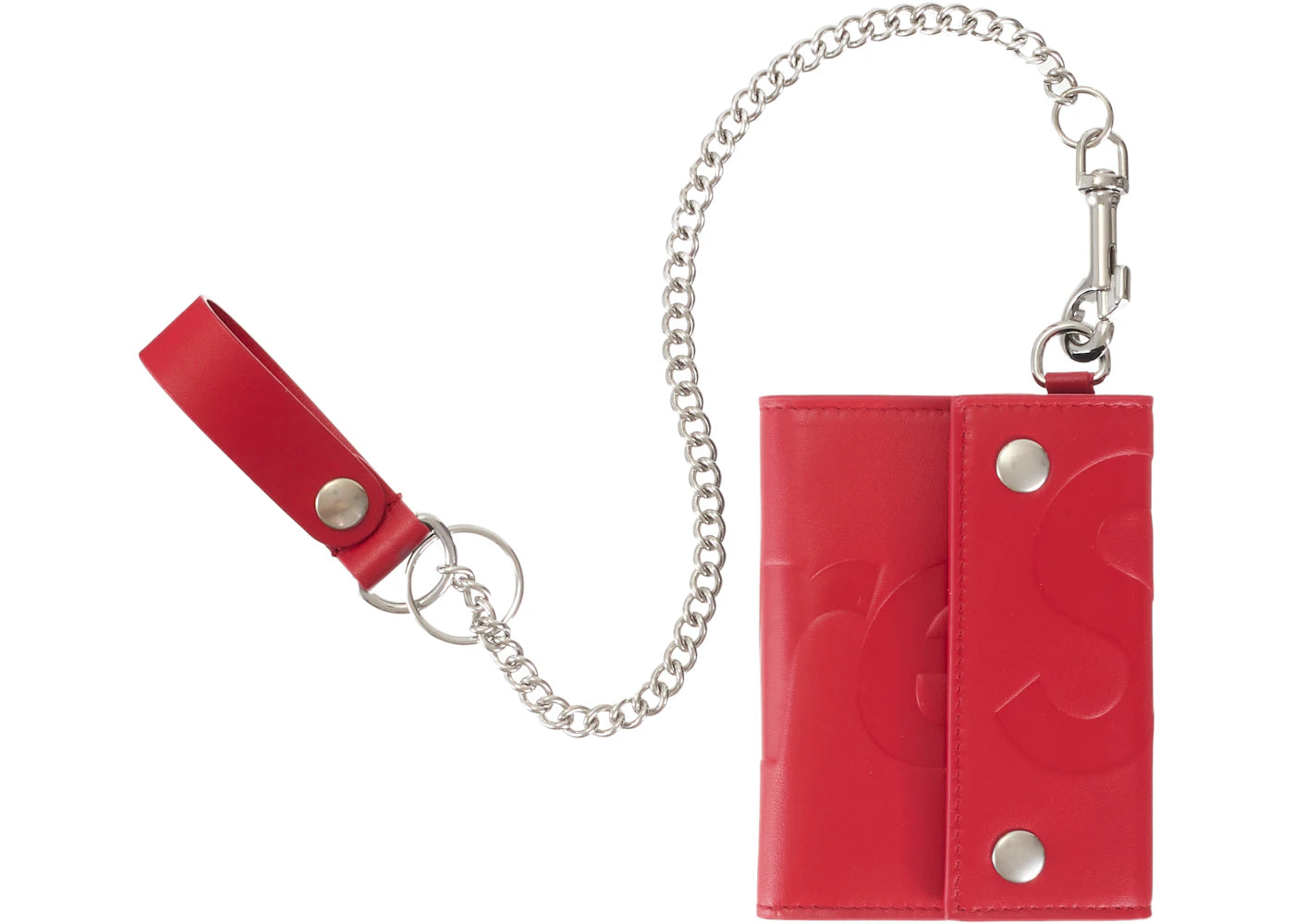 Supreme Leather Chain Wallet (SS26) Red