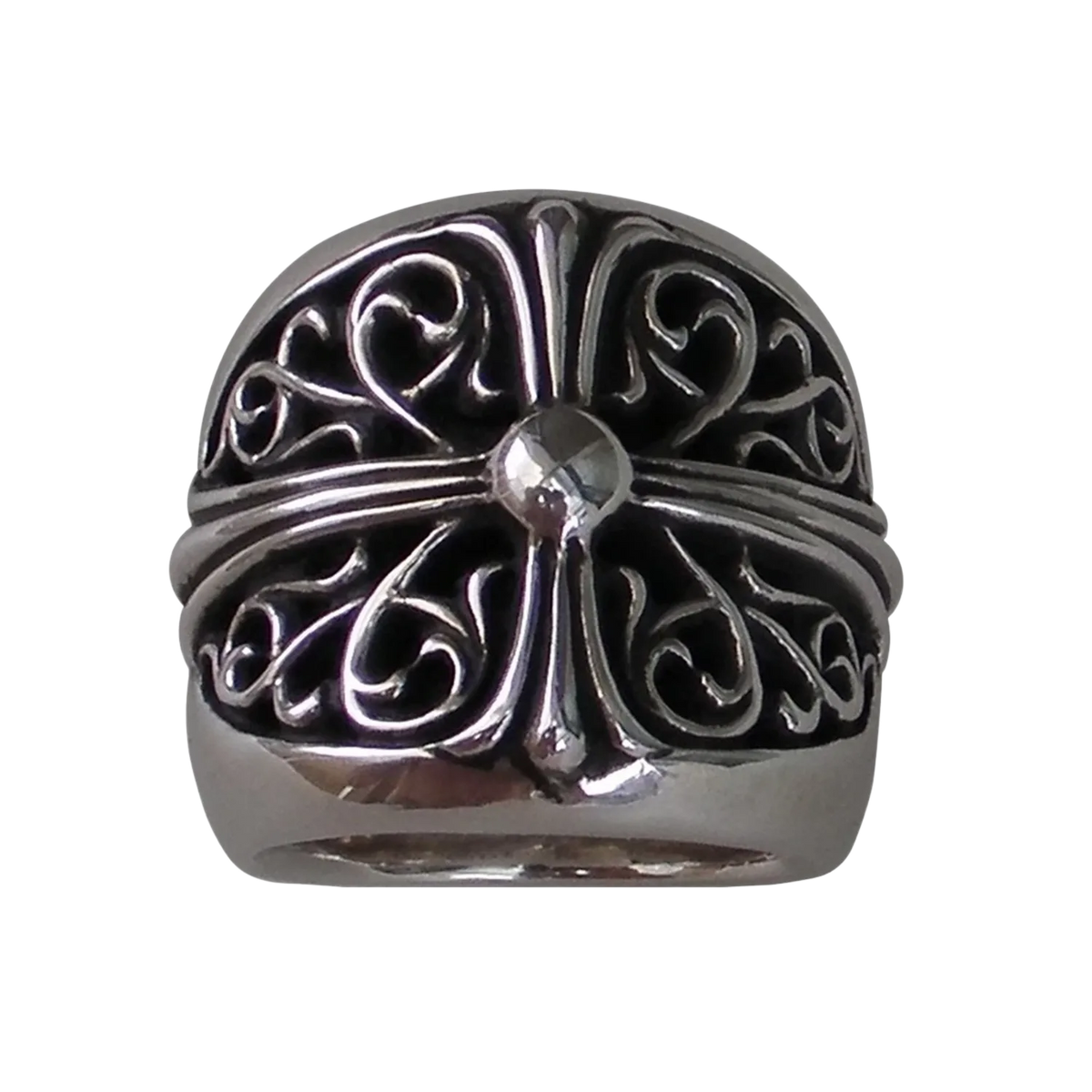 Chrome Hearts Silver Classic Oval Ring - US Size 10.5