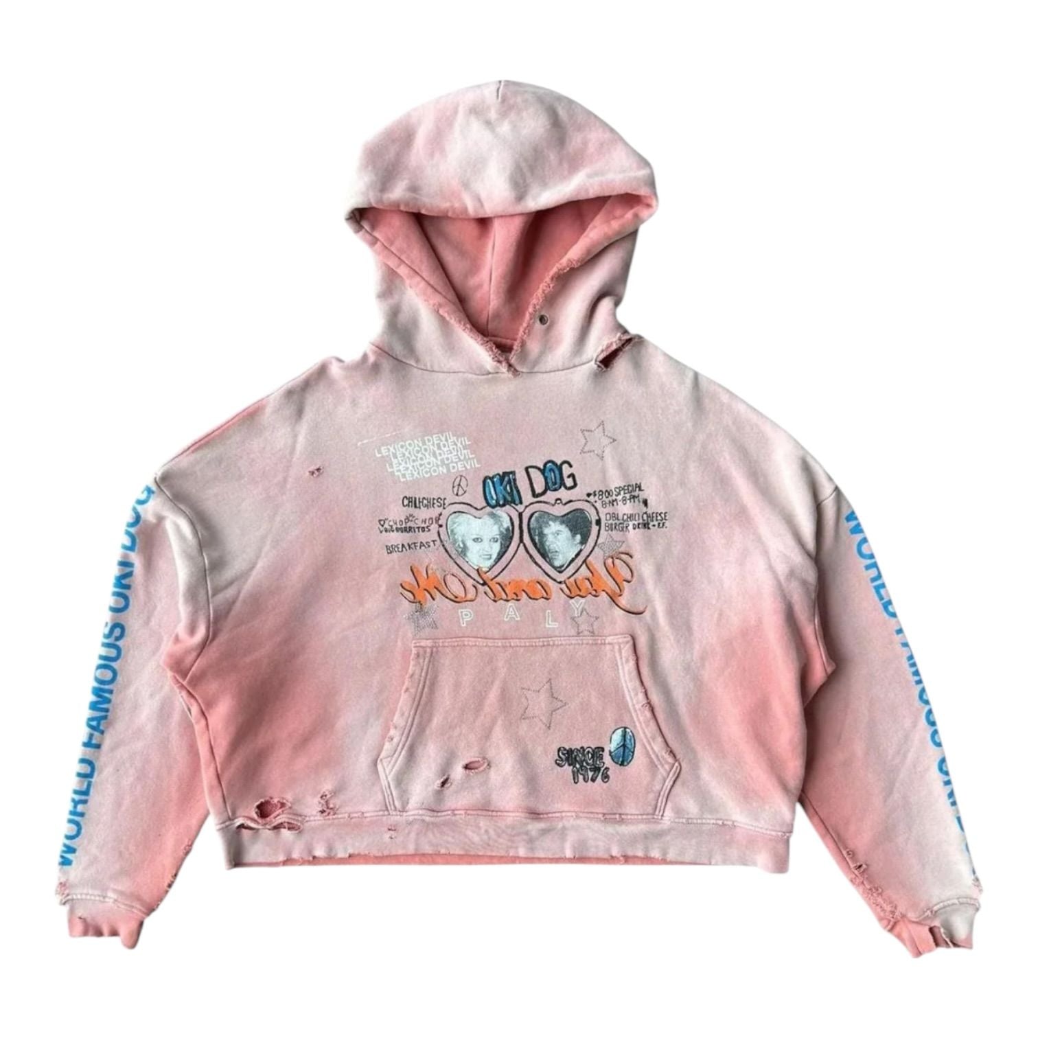 Paly Hollywood Pink & Multicolor Oki Dog Graphic Hoodie