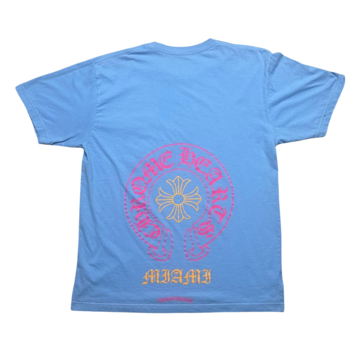 Chrome Hearts Miami Exclusive Horseshoe Blue Short Sleeve Tee