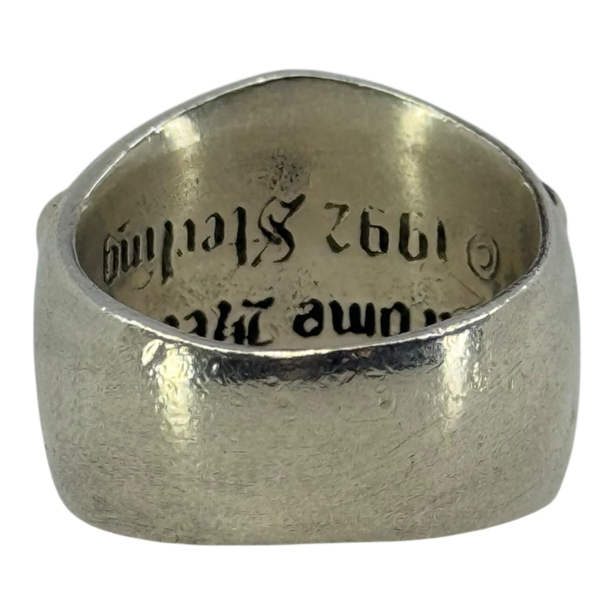 Chrome Hearts Silver Oval Keeper Ring - Size 10.5