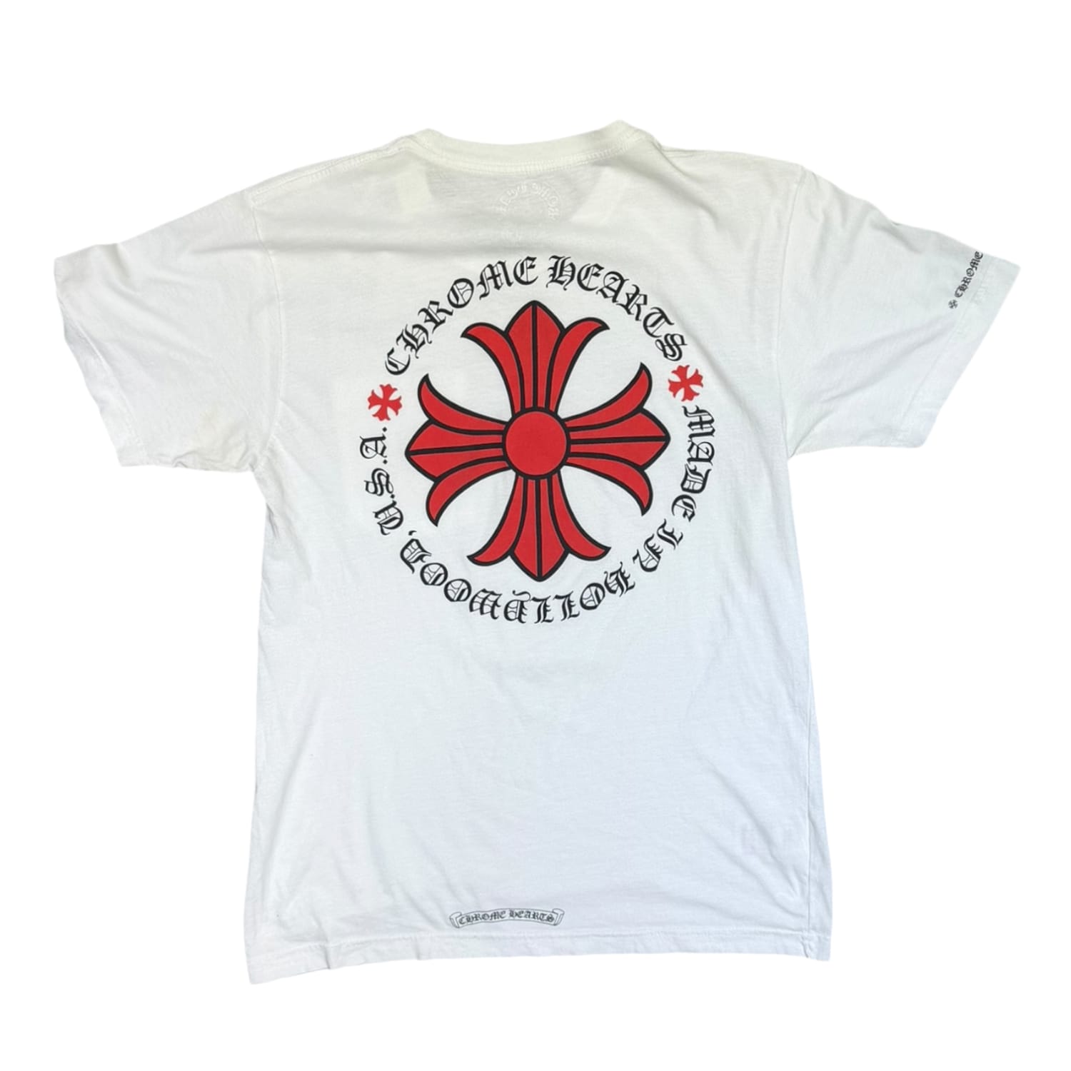 Chrome Hearts Red Cross Logo T-Shirt White