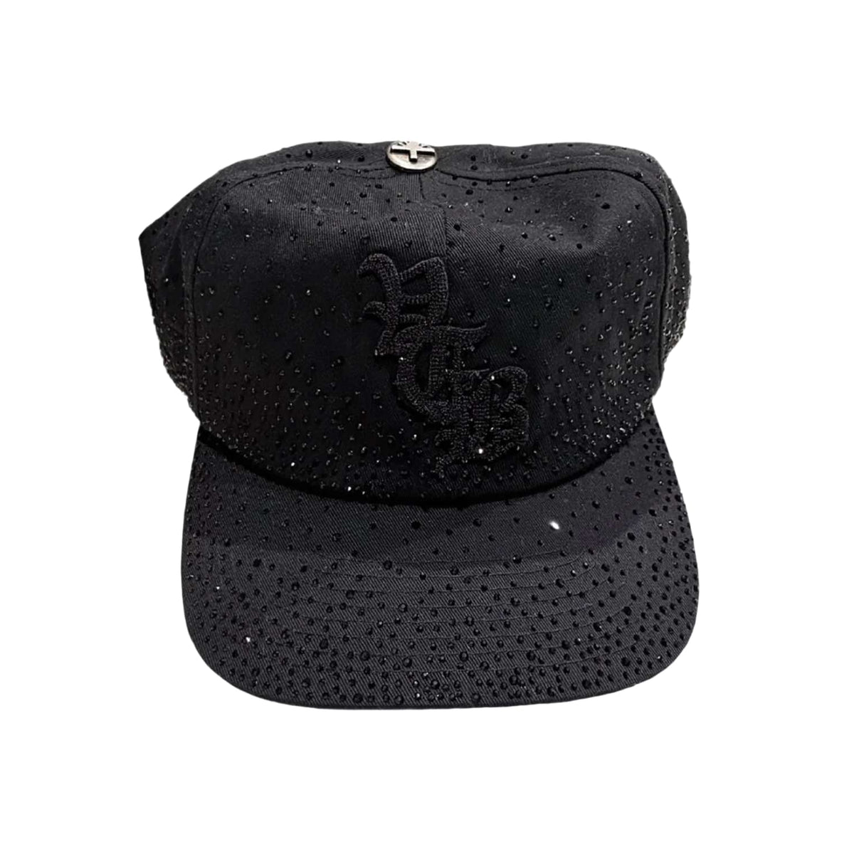 Vertabrae Obsidian Rhinestone Snapback Black