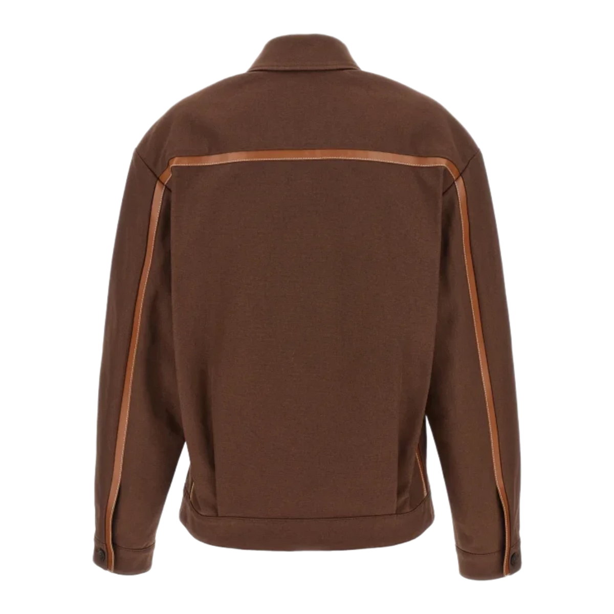 Miu Miu Leather Trim Jacket Brown