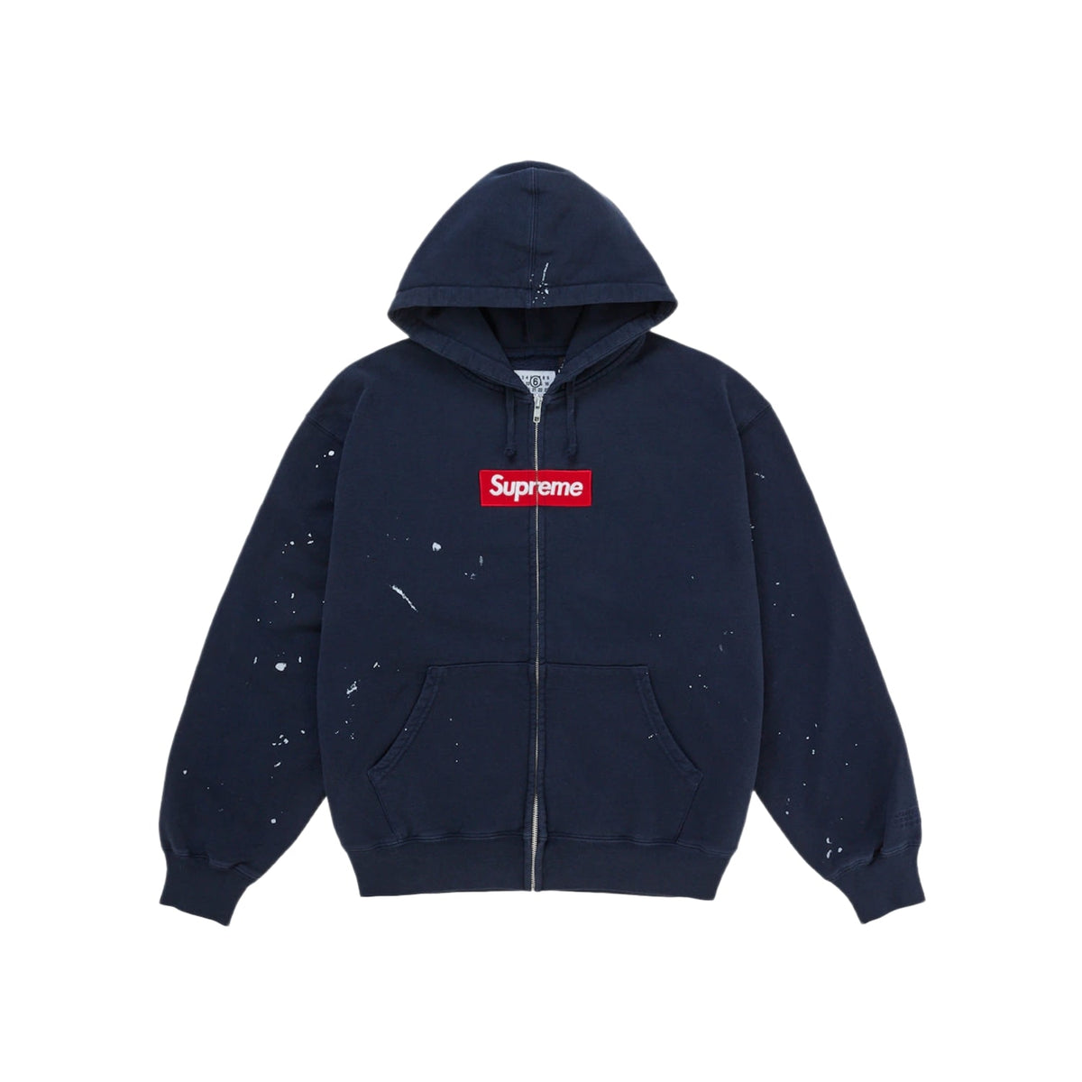 Supreme MM6 Maison Margiela Box Logo Zip Up Hooded Sweatshirt Navy