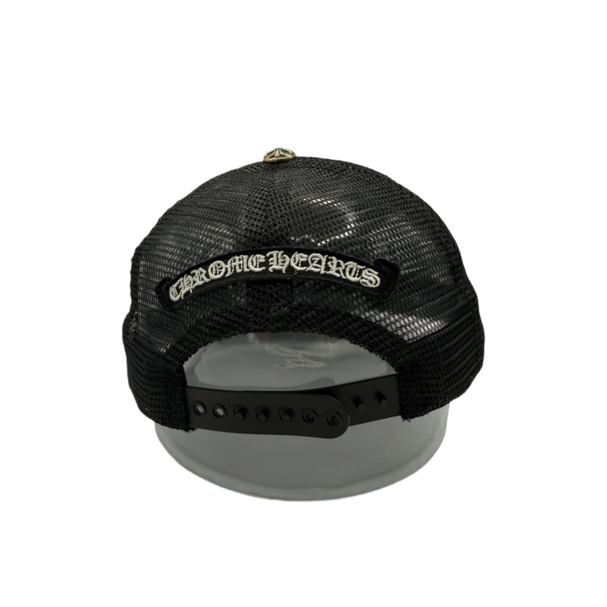 Chrome Hearts Cemetery Cross Patch Trucker Hat Black