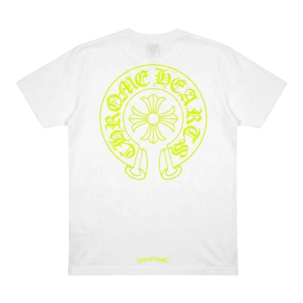 Chrome Hearts Fluorescent Green Horseshoe T-Shirt White