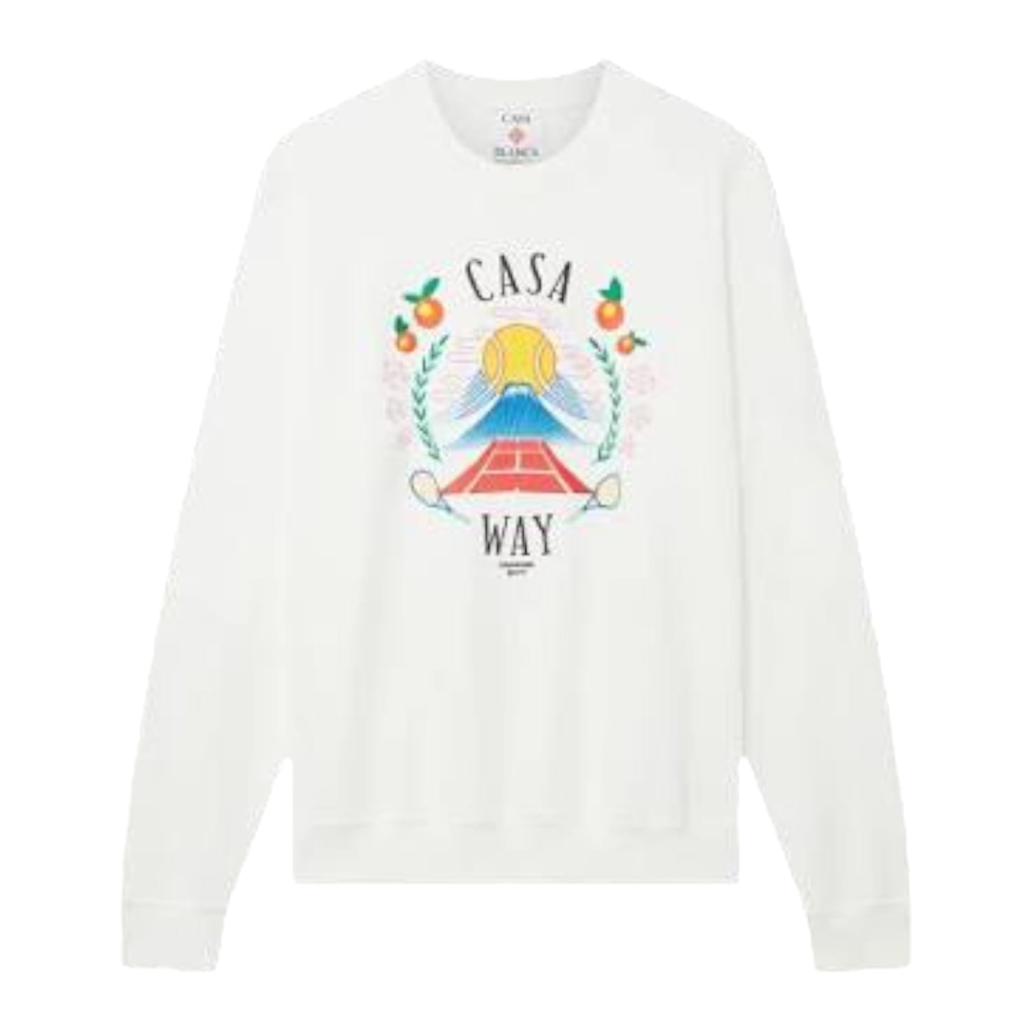 Casablanca Casa Way Mountain Embroidered Crewneck White
