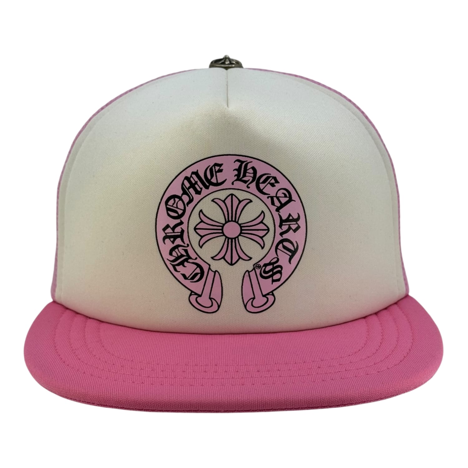 Chrome Hearts Matty Boy Sex Records Horse Shoe Trucker Hat Pink/White