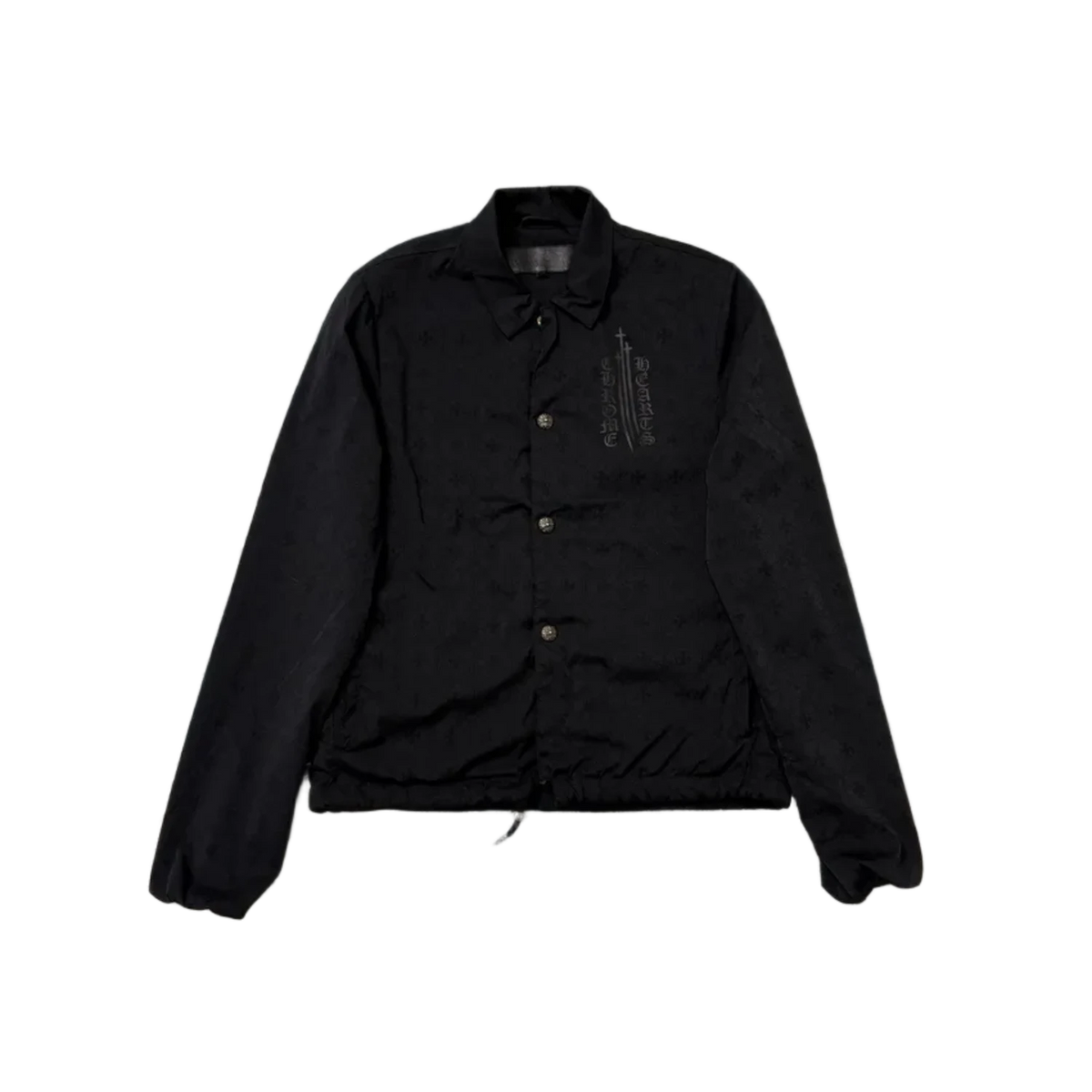 Chrome Hearts Black Cross Jacquard Eyechart Coach Jacket