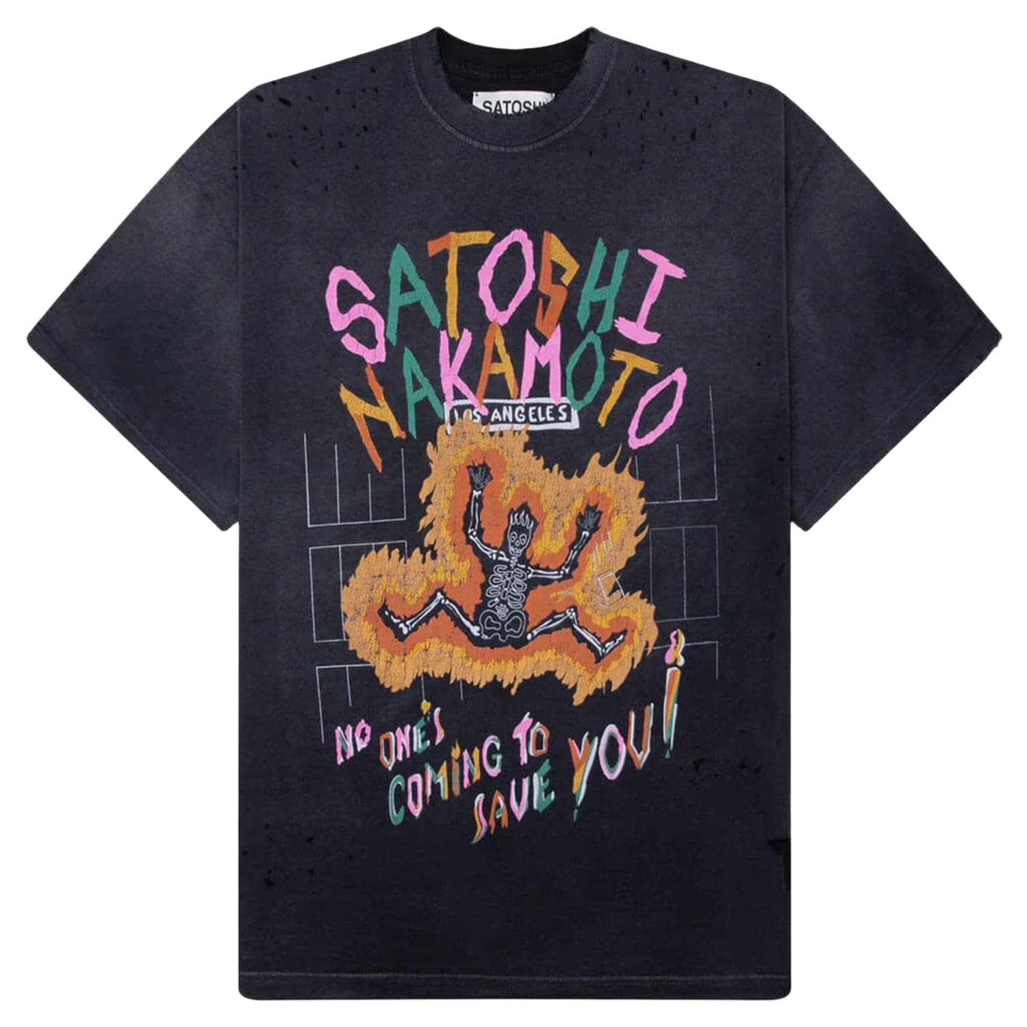 Satoshi Nakamoto No Savior Tee Washed Black