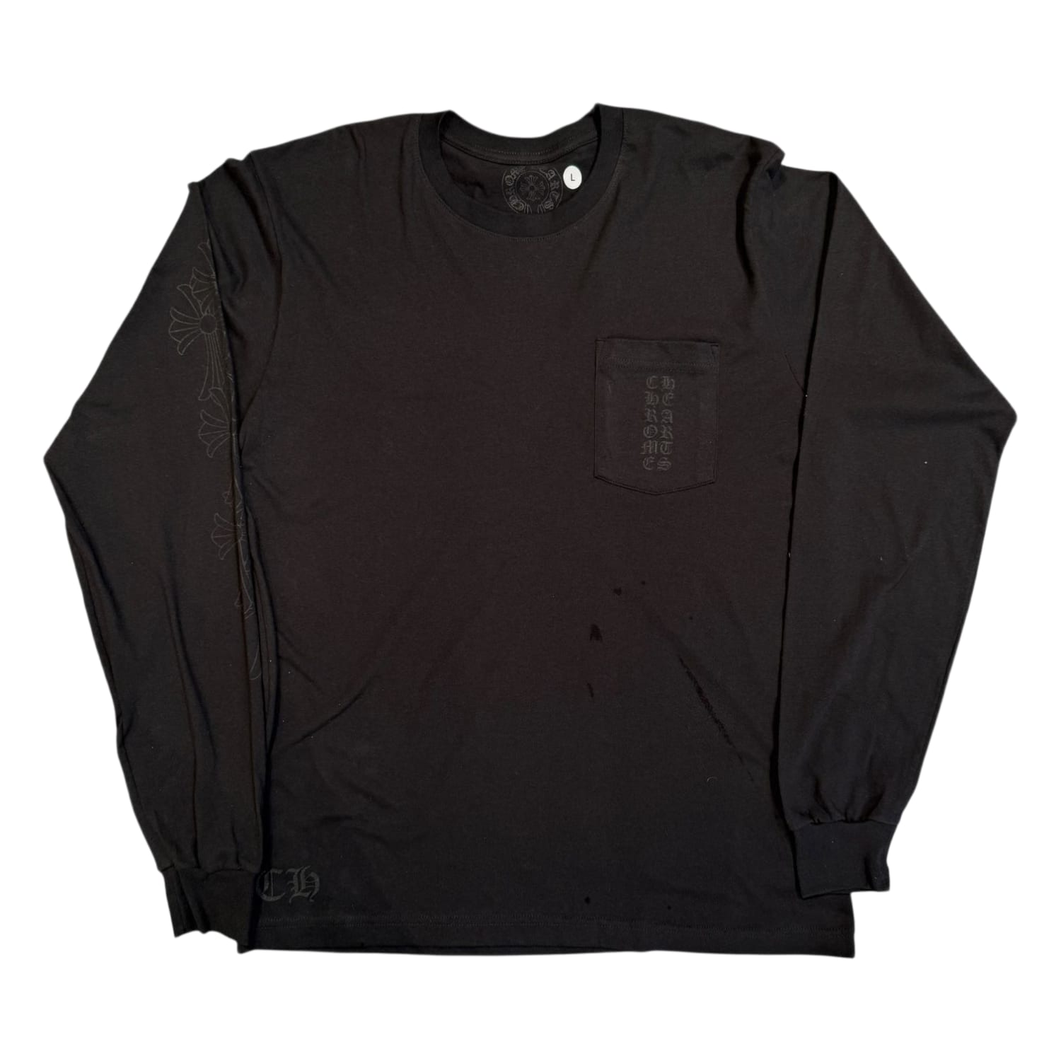 Chrome Hearts Miami Exclusive Cemetery Vertical Logo L/S Shirt Black