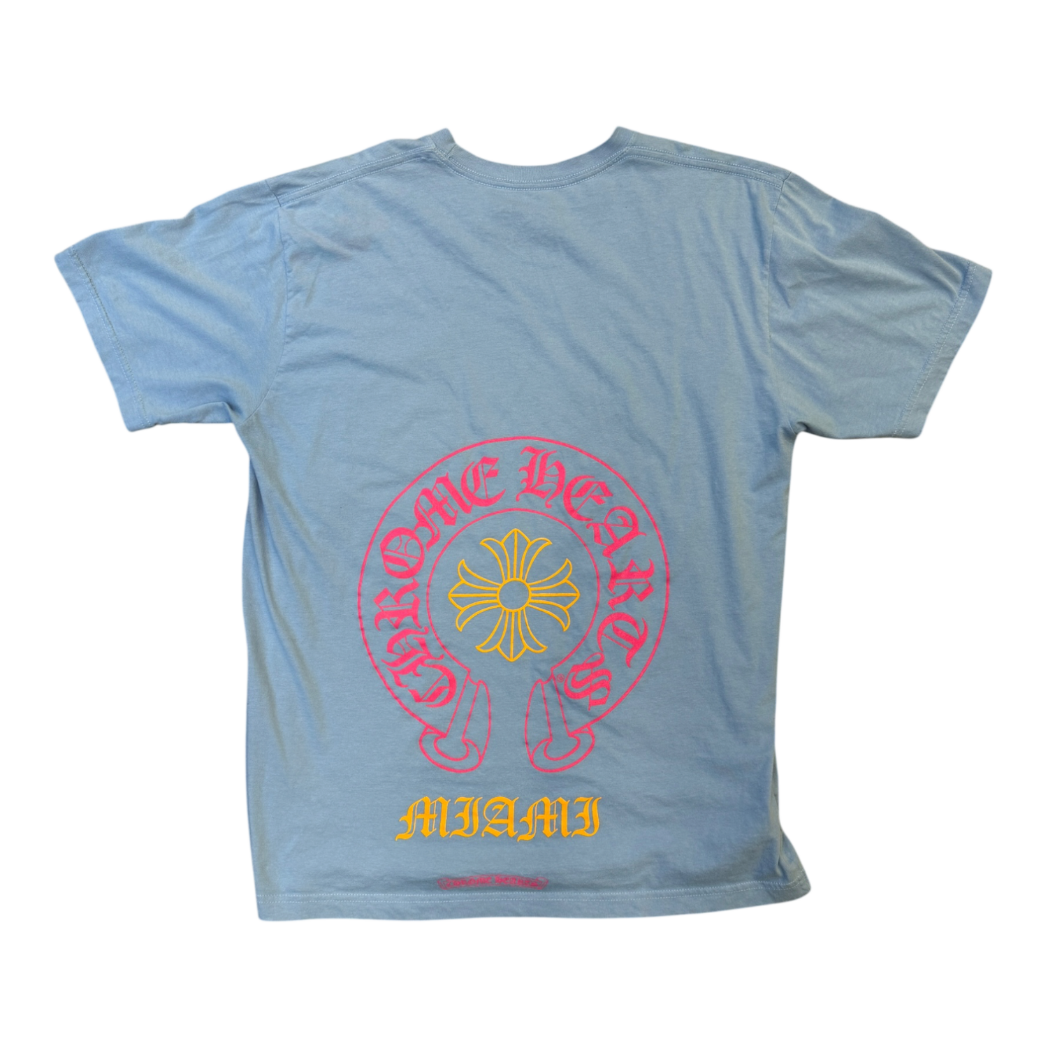 Chrome Hearts Miami Exclusive Horseshoe Blue Short Sleeve Tee