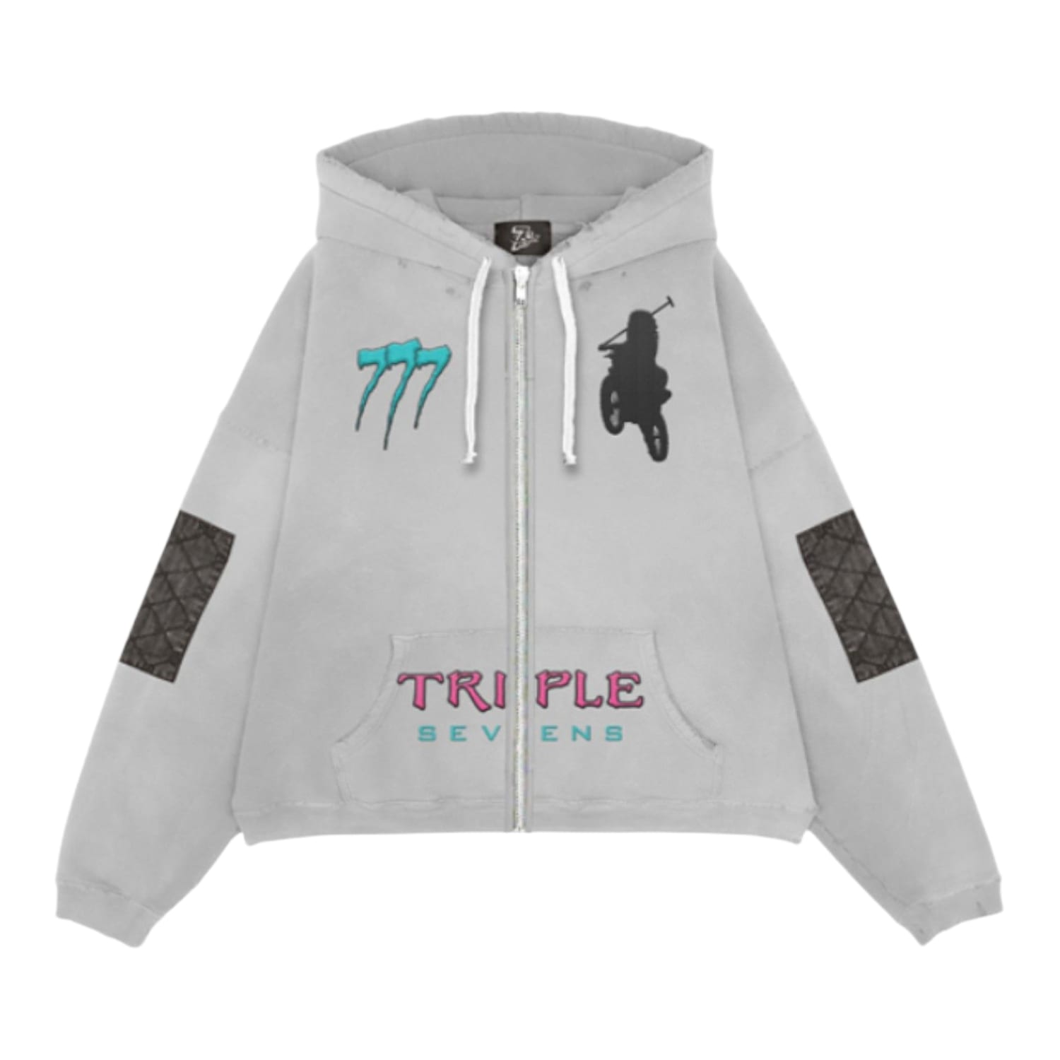 Triple Sevens Moto Vice Zip Up Hoodie Grey