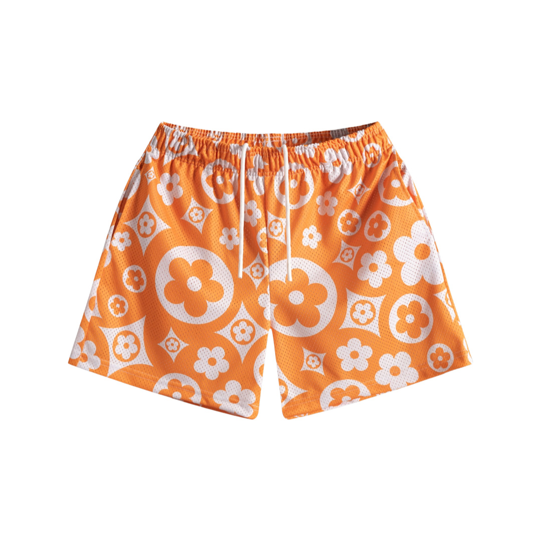 Bravest Studios Flower Orange Cream Shorts