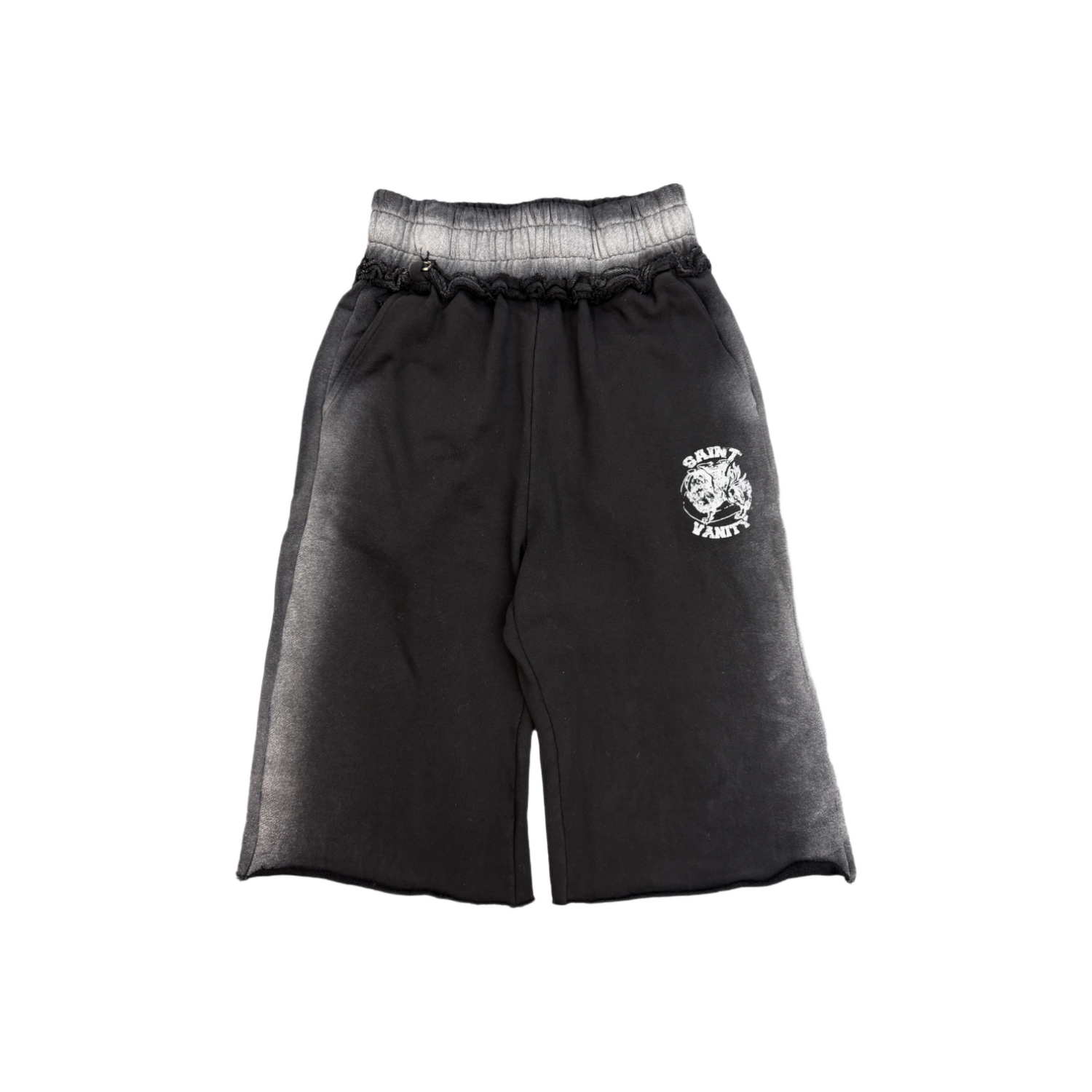 Saint Vanity Black Ash Long Shorts