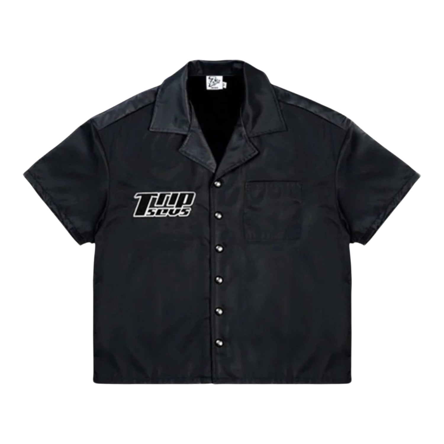 Triple Sevens Nylon Button Up Shirt Black