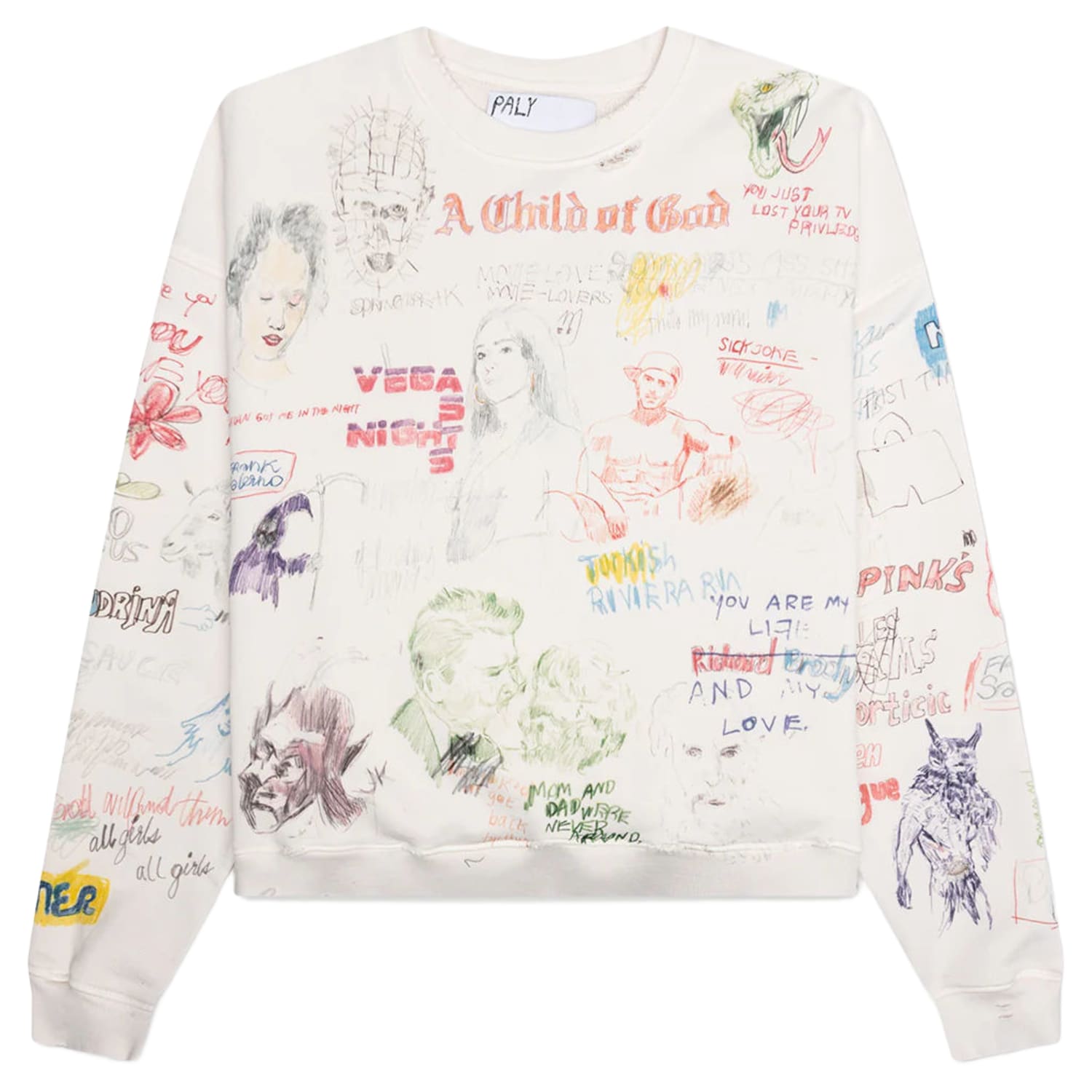Paly Hollywood Good Times Are Over 2.0 Crewneck Vintage White