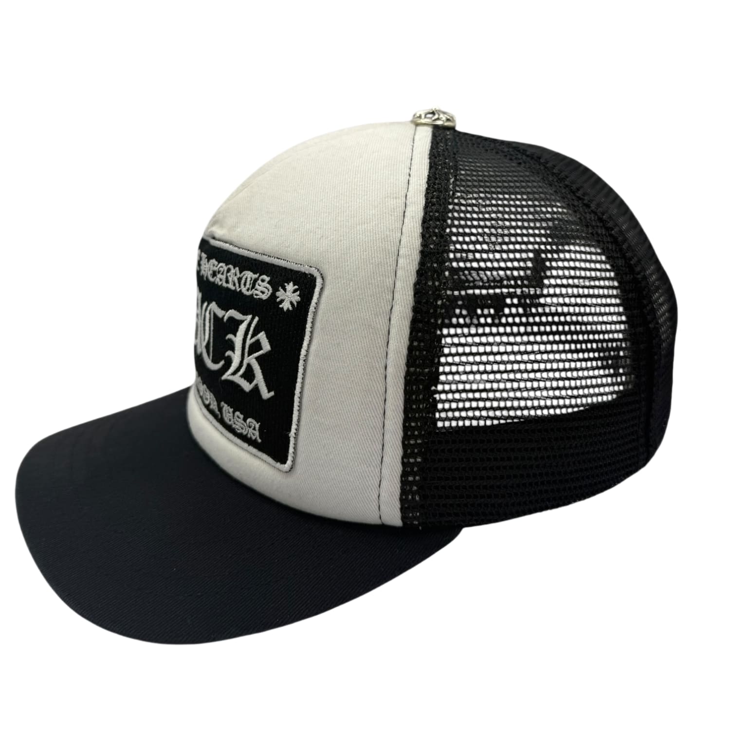 Chrome Hearts FUCK Hollywood Trucker Hat Black/White