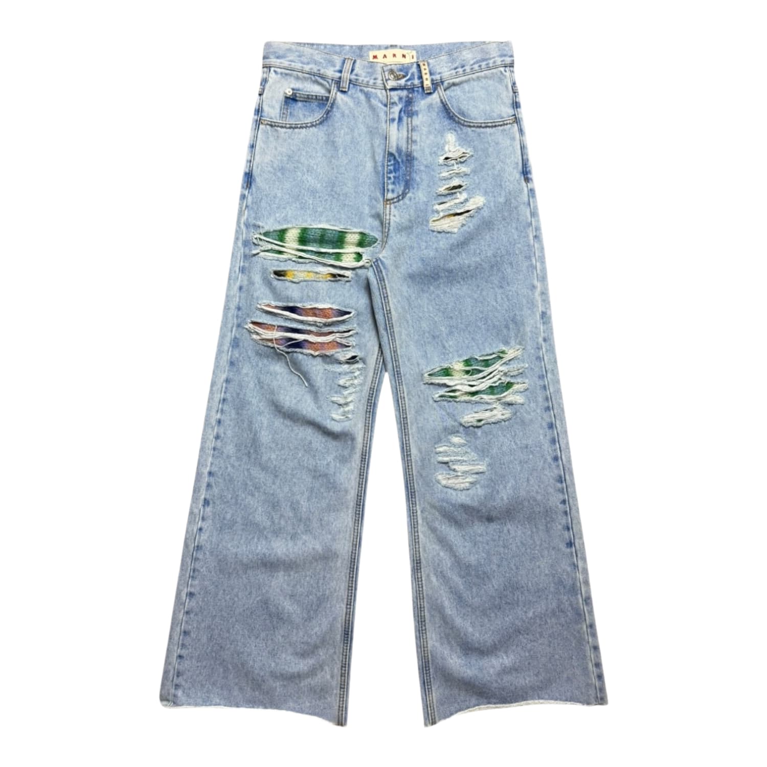 Marni Mohair Blue Distressed Jeans