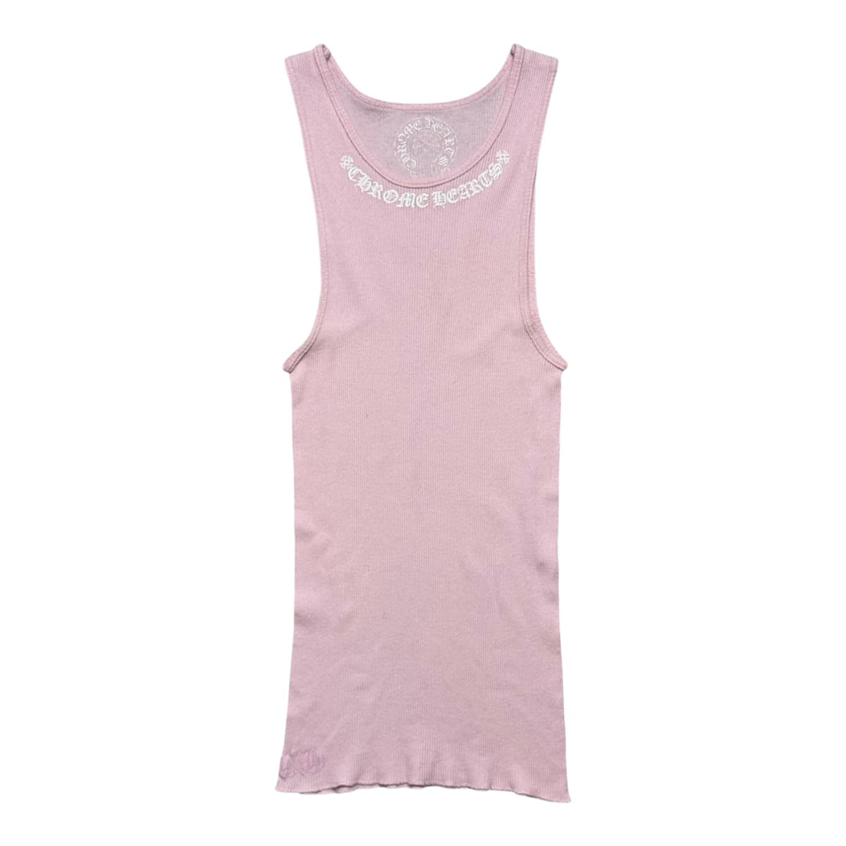 Chrome Hearts Pink LOVE YOU Neck Rib Tank Top