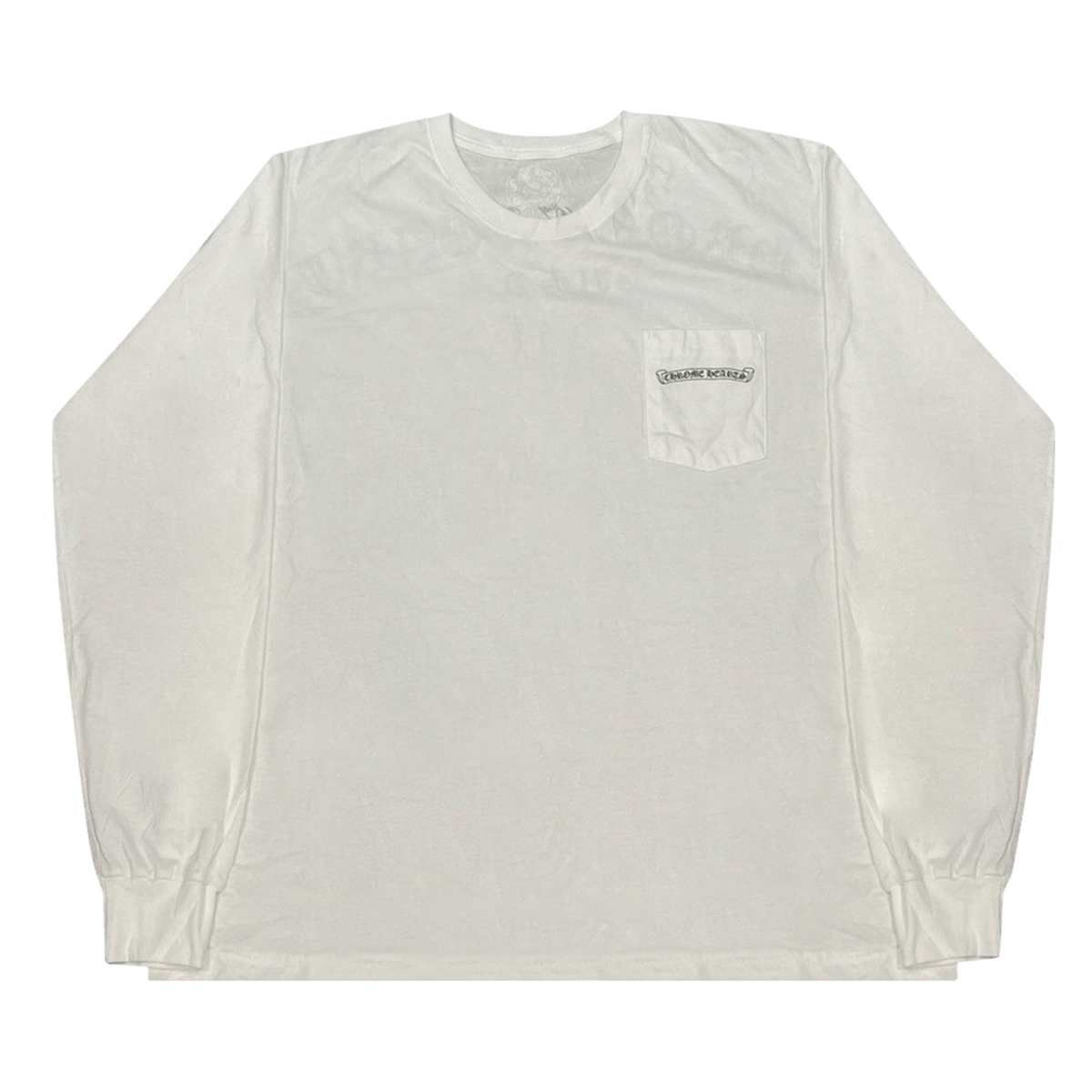 Chrome Hearts Scroll Logo Pocket Long-Sleeve 'White'