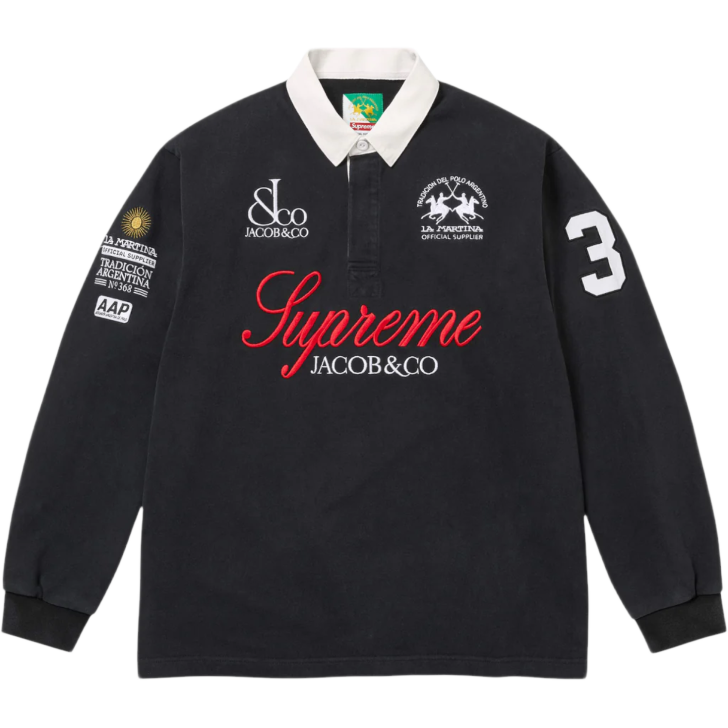 Supreme La Martina Rugby Shirt Black