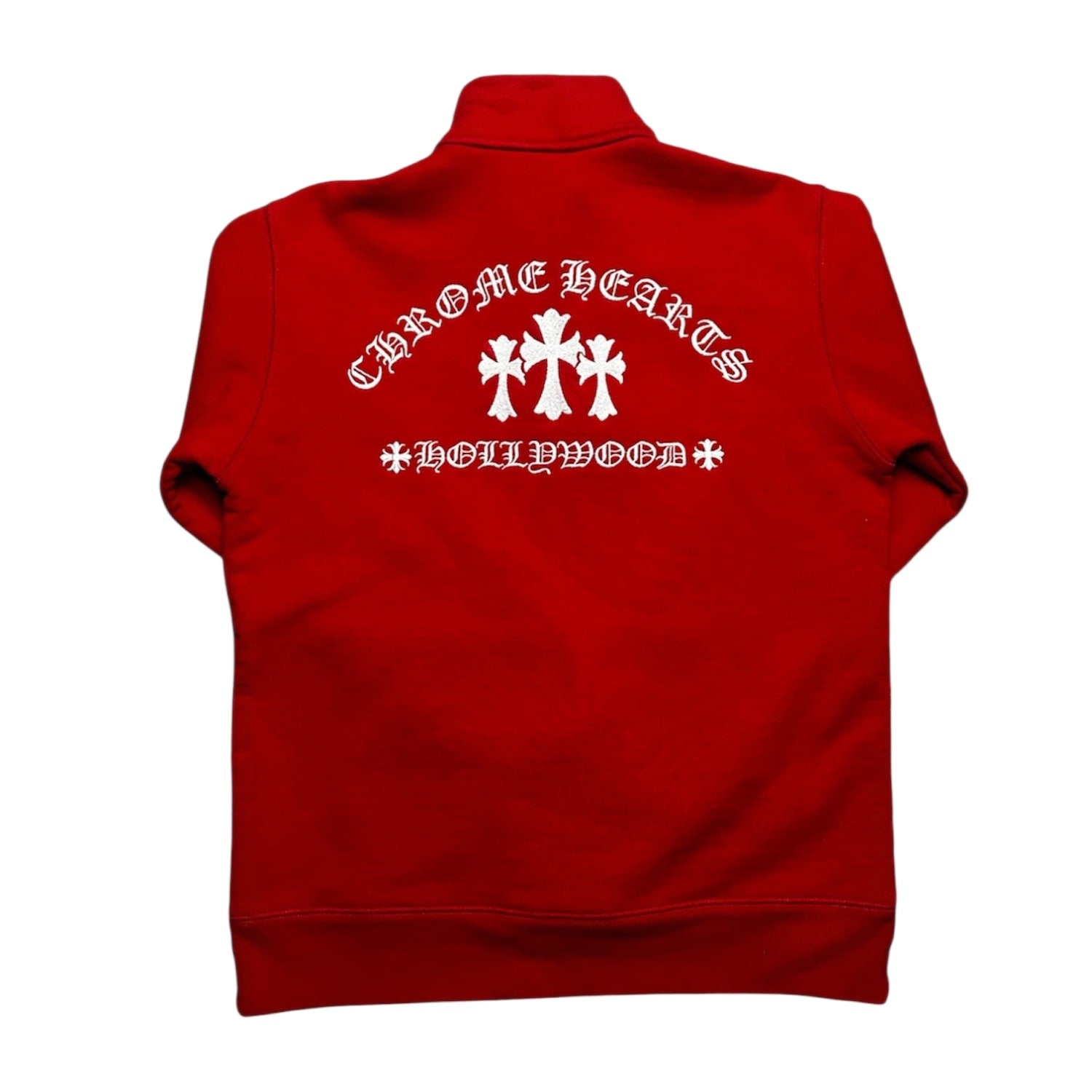 Chrome Hearts King Taco Embroidered Quarter Zip Red