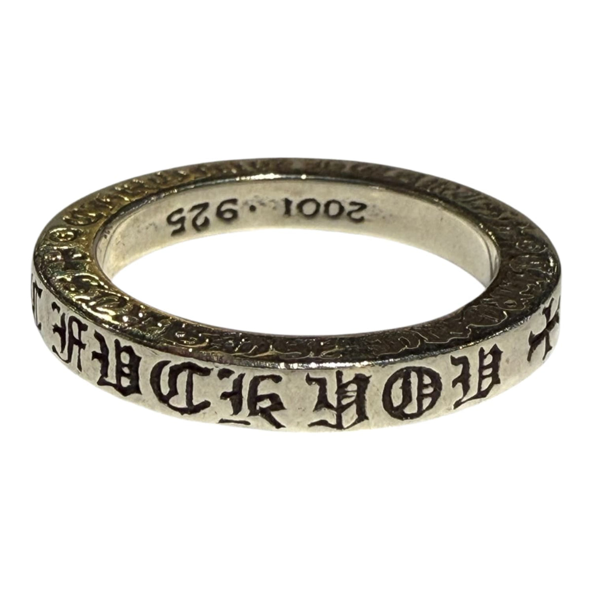 Chrome Hearts Silver CH NYC Fuck You 3MM Ring - US Size 7