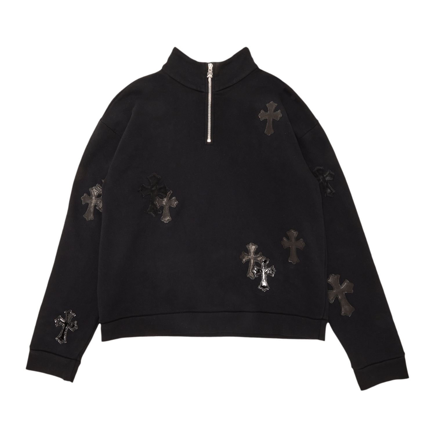 Chrome Hearts Ponyhair Cross Quarter Zip Black