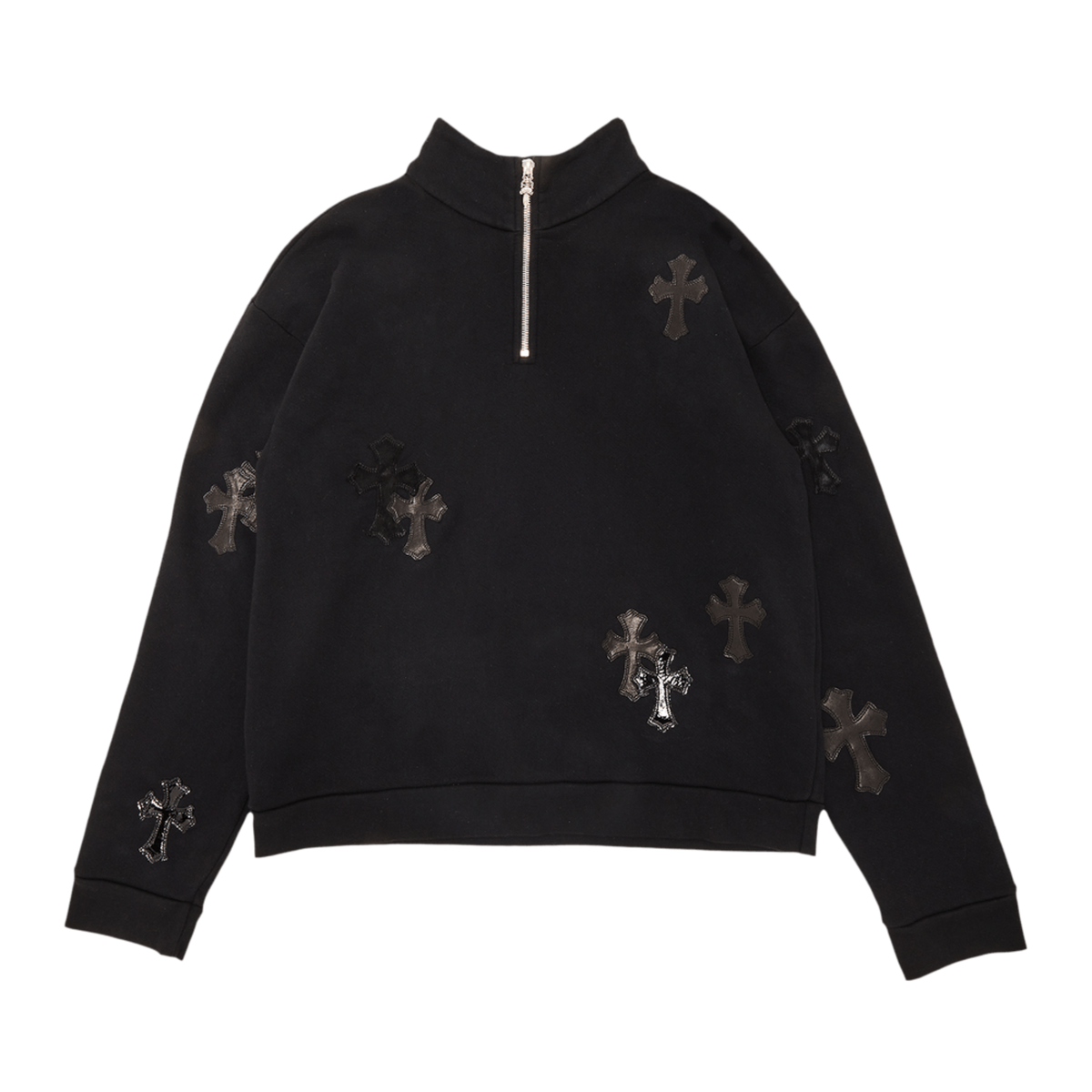 Chrome Hearts Ponyhair Cross Quarter Zip Black