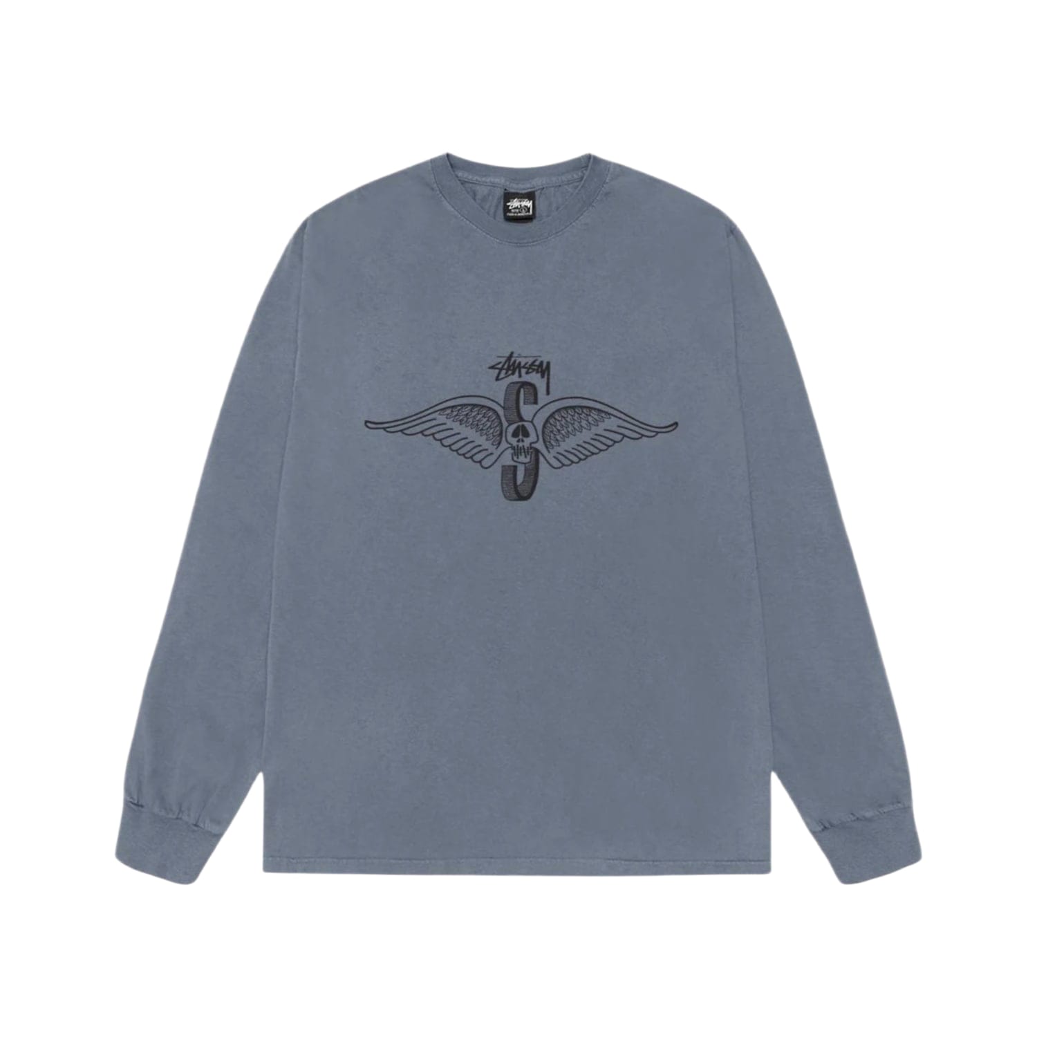 Stussy Skull Wings L/S Pigment Dyed Tee Navy