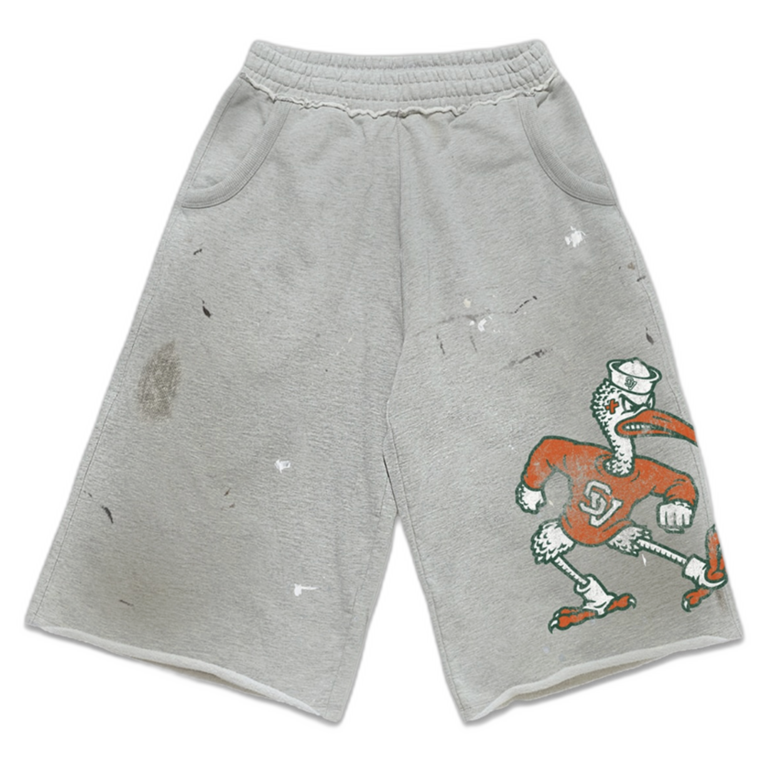 Saint Vanity Canes Long Shorts Grey