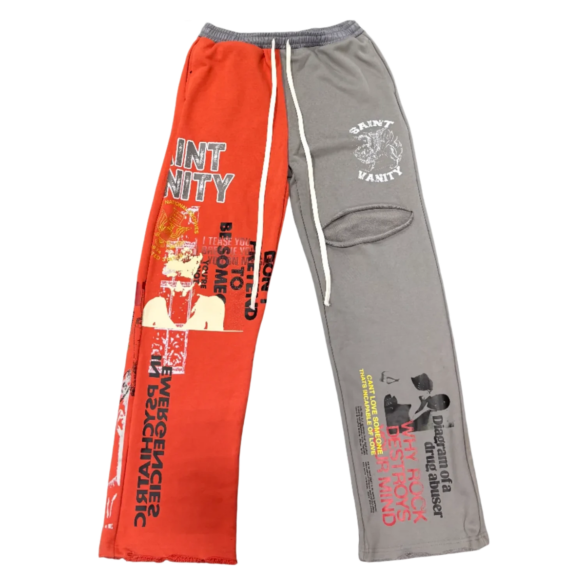 Saint Vanity What The Saint Sweatpants Grey Orange