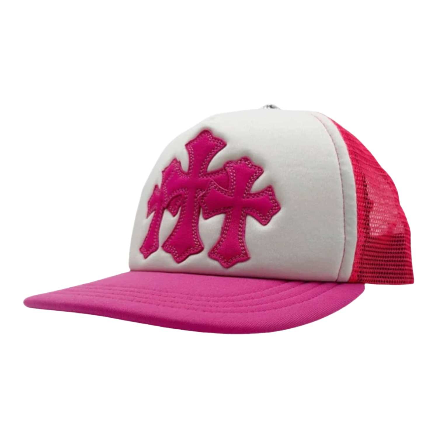 Chrome Hearts Cemetery Trucker Hat Neon Pink