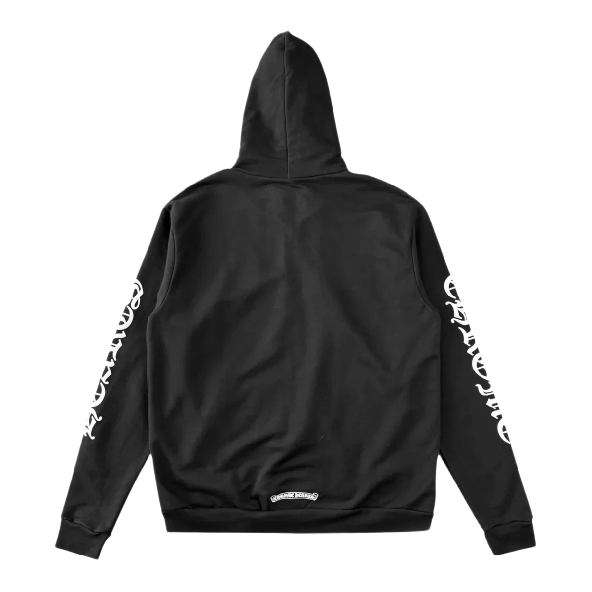Chrome Hearts Vertical Logo Zip Up Thermal Hoodie Black/White