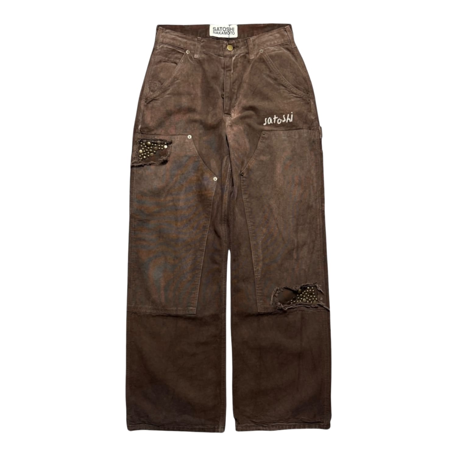 Satoshi Nakamoto Double Knee Carpenter Studded Pants