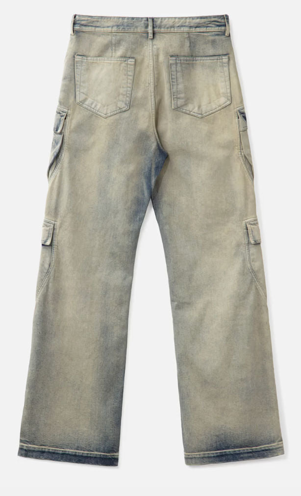 Rick Owens DRKSHDW Double Cargo Jeans Acid Wash