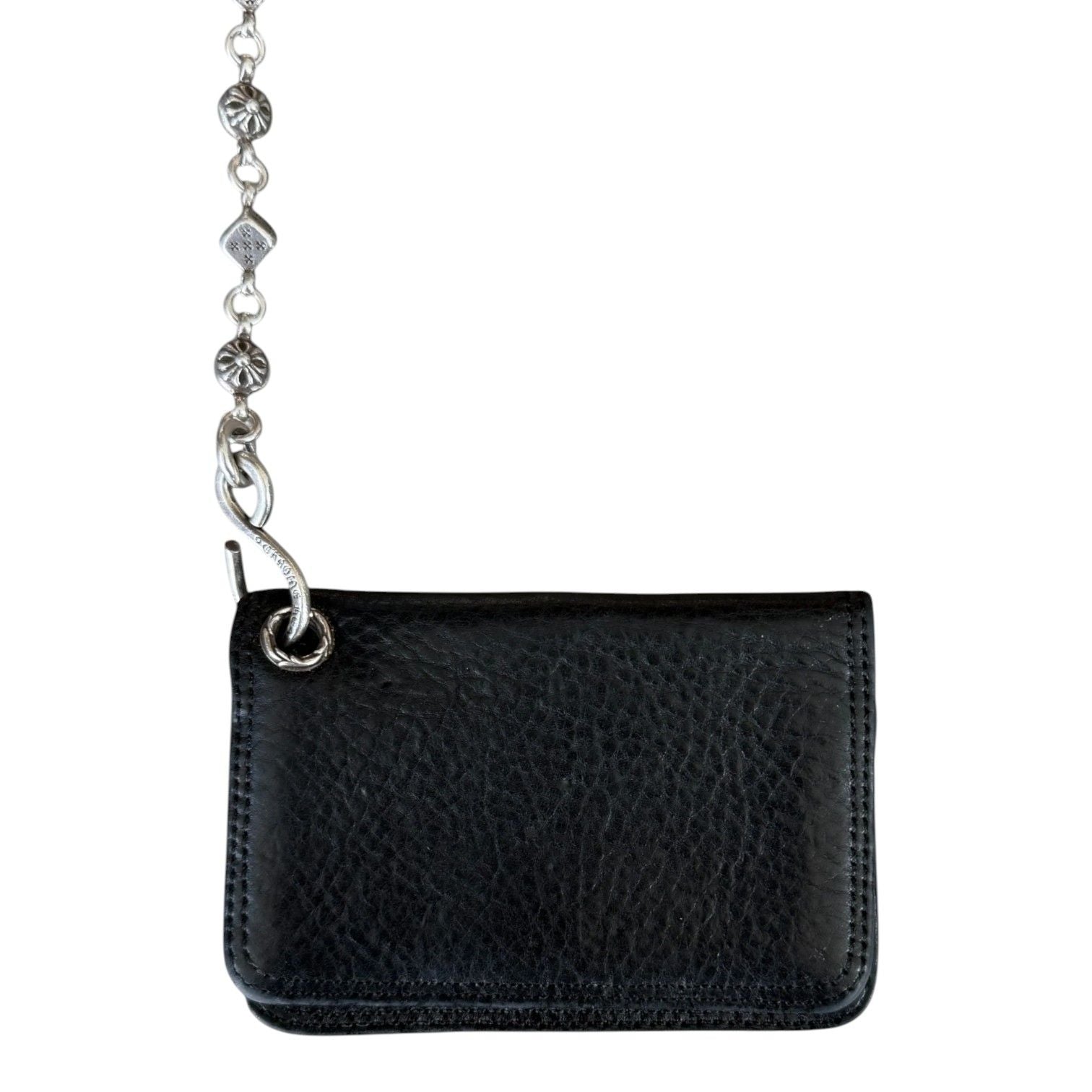 Chrome Hearts Black Cross Wallet & Silver Dice Wallet Chain