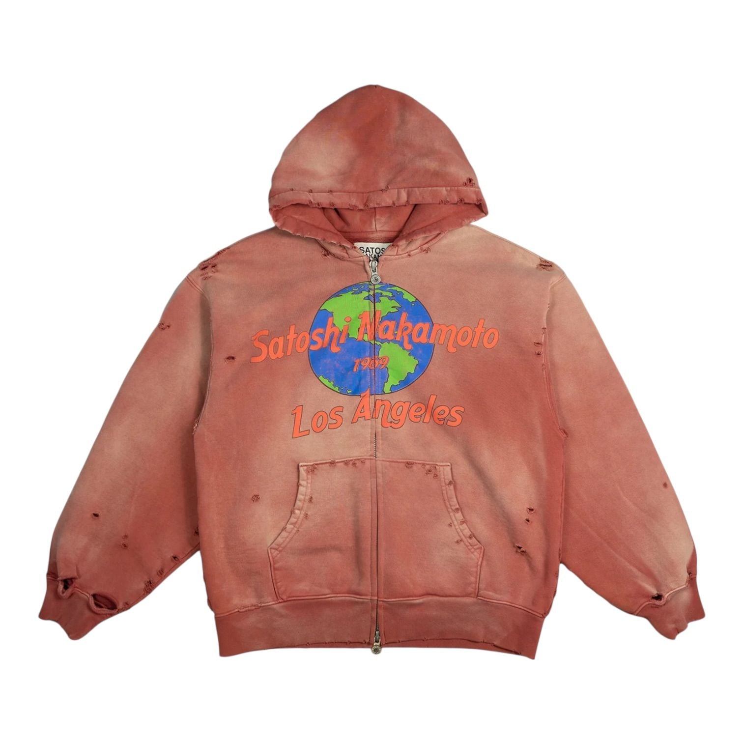 Satoshi Nakamoto 1969 Rock Zip Hoodie Red